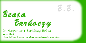 beata barkoczy business card