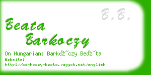 beata barkoczy business card